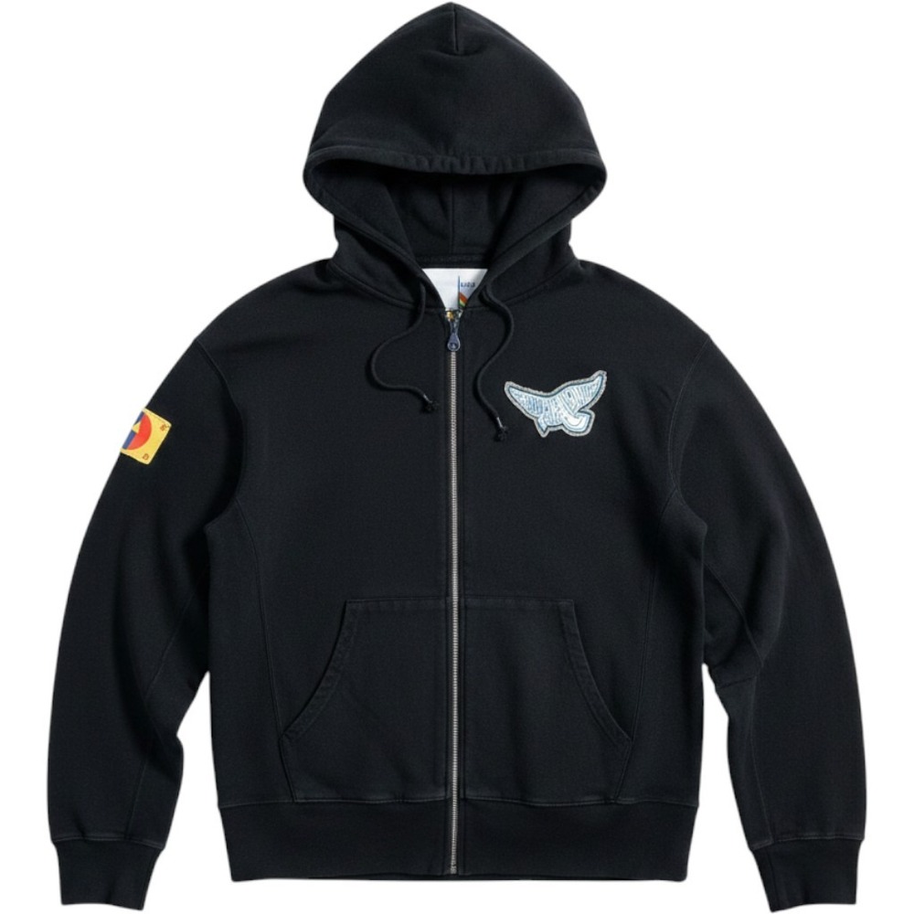 Rolland Berry Zip Hoodie Mens Large Black Peace Dove Graphic Streetwear Art RBW
